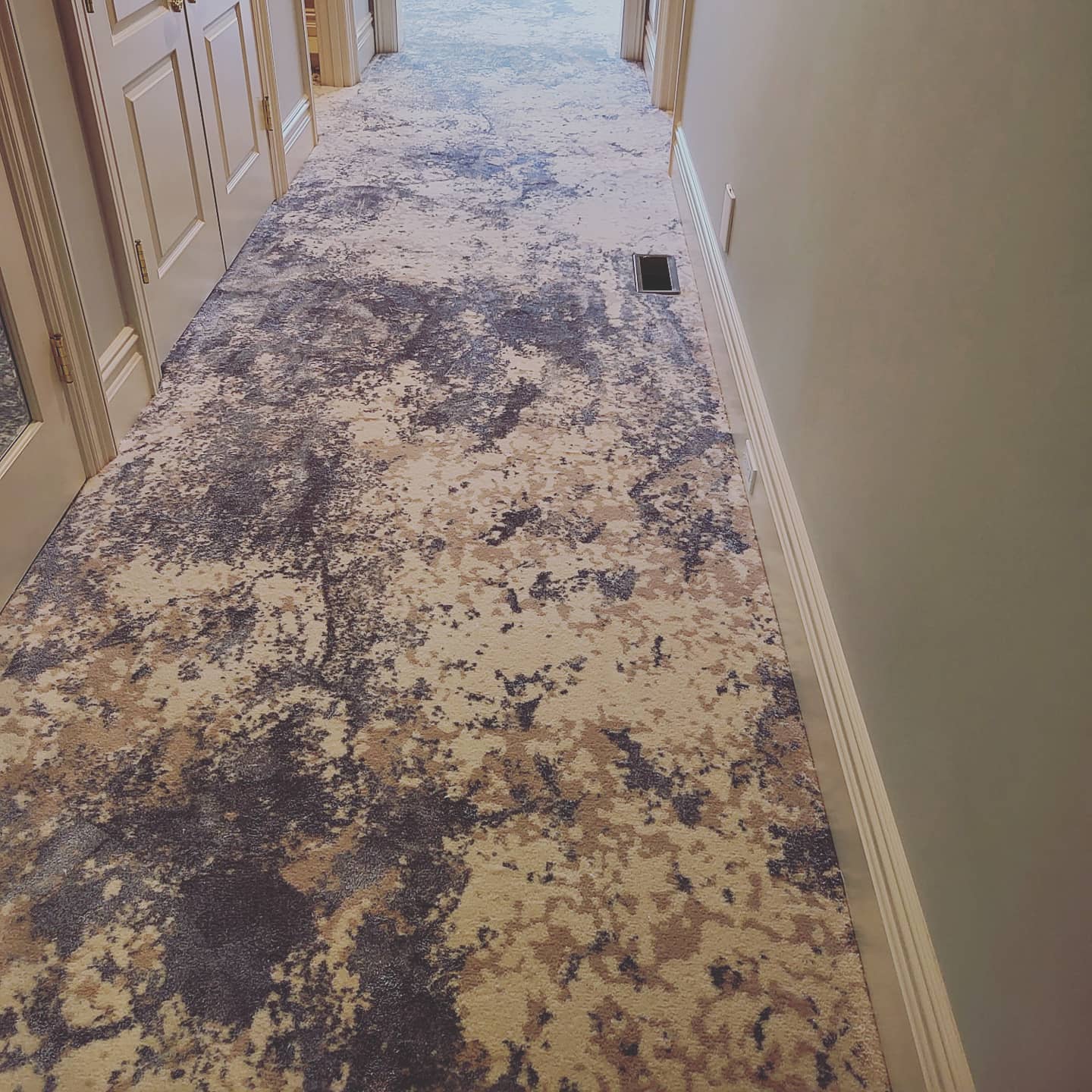 Luxury hallway carpet installation
