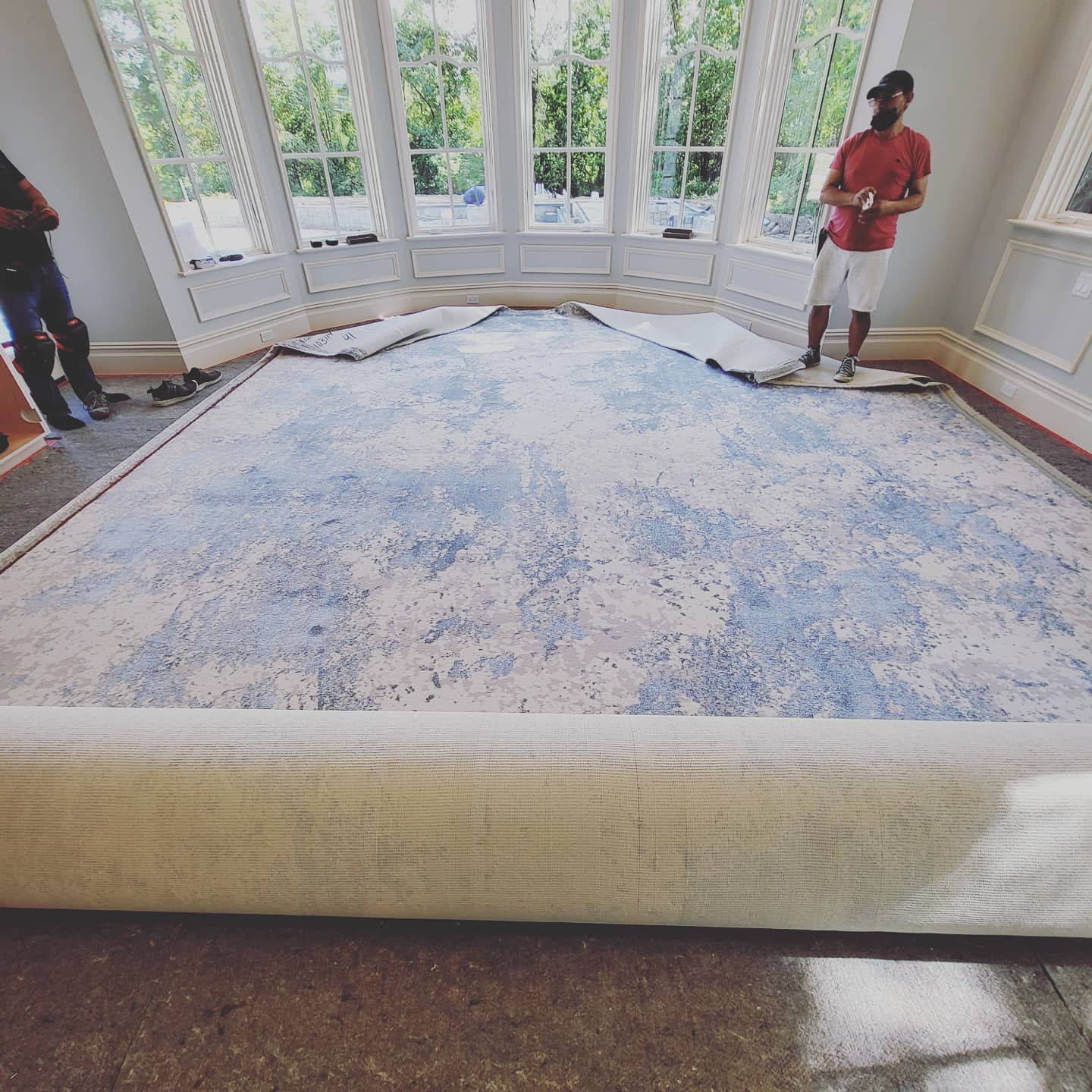 Professional carpet installation process