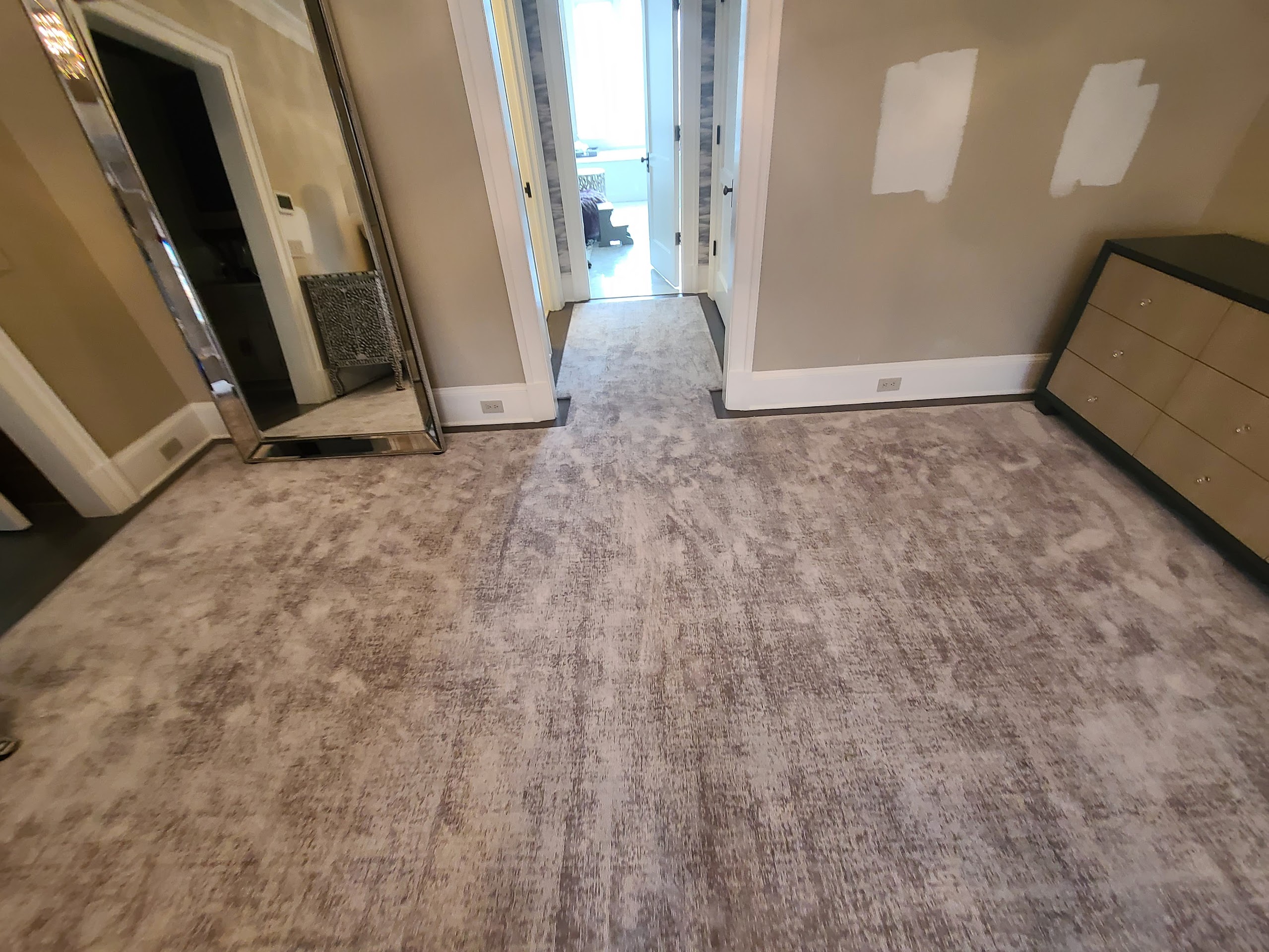 Master bedroom luxury carpet installation