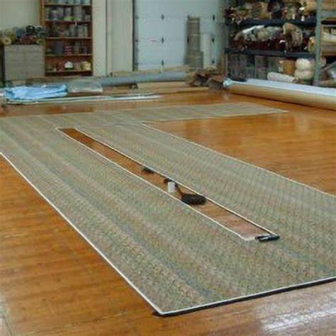 Professional rug fabrication workshop